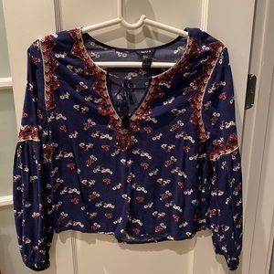 Boho top with flower print